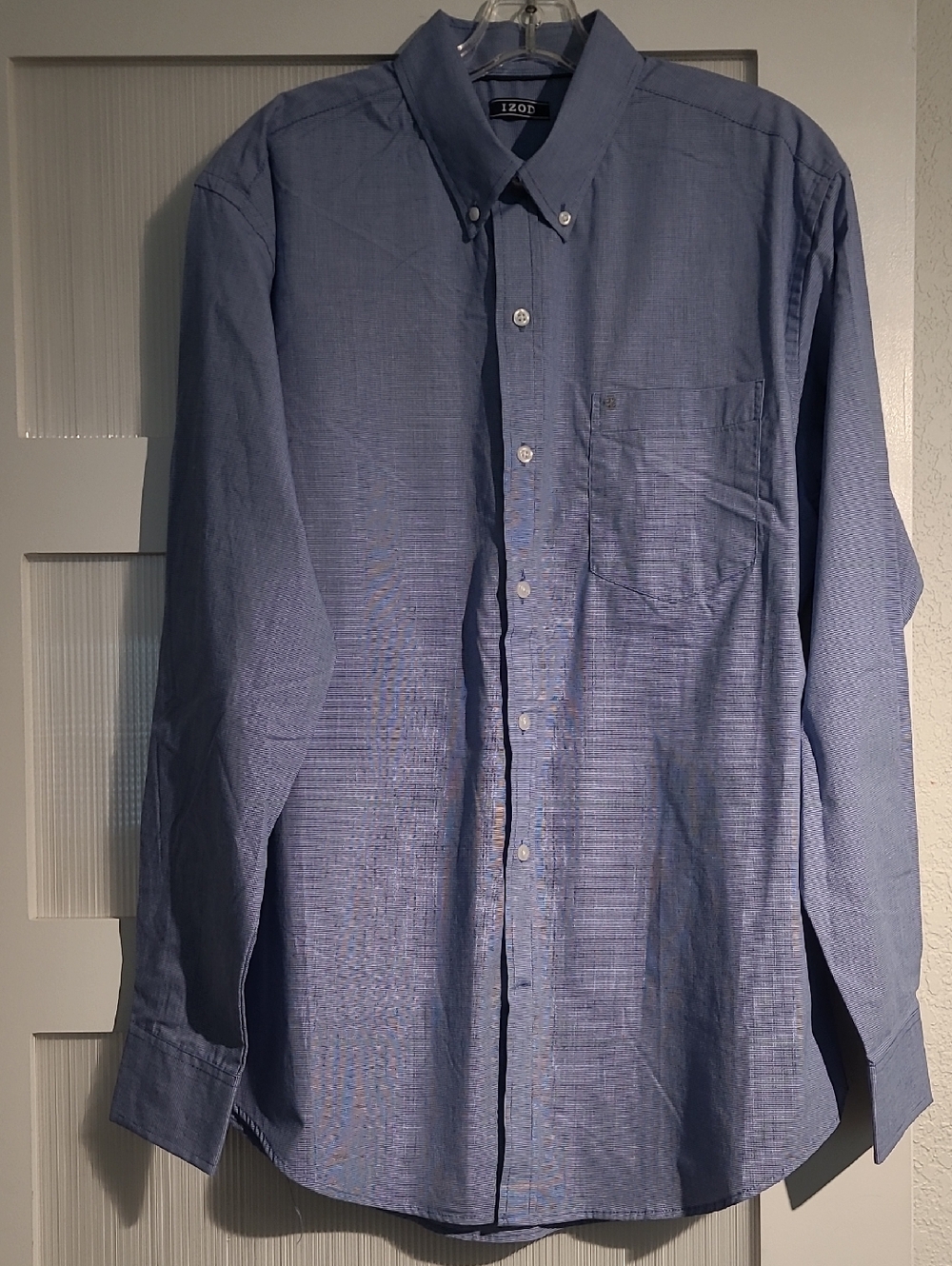 Izod Men's Light Blue Button-Down Casual Shirt